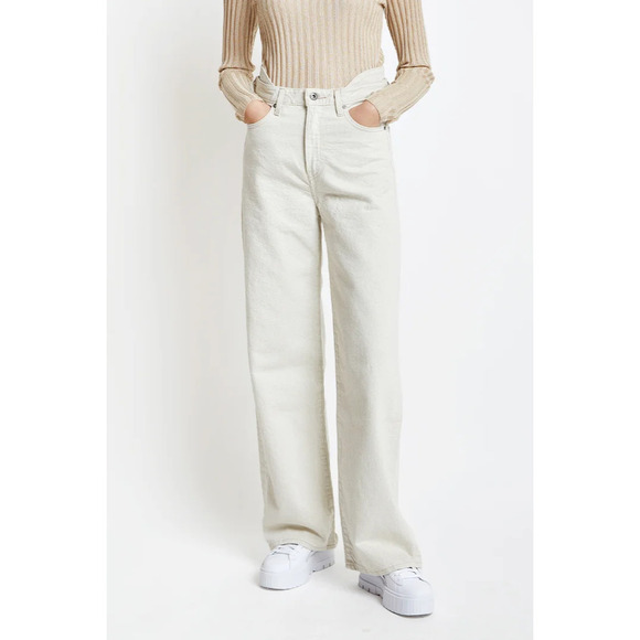 Levi's Hip Hugger Cottonized Hemp Straight Denim Jeans Willow Creamy White 30 - Picture 1 of 13